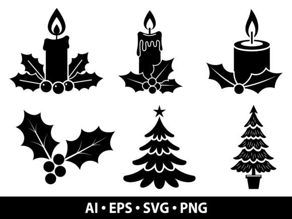 Christmas Candle Tree SVG Bundle