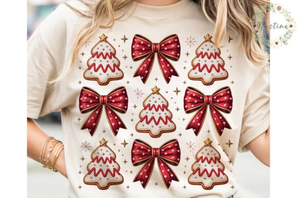 Christmas Cookie Bow Pattern PNG Clipart Review