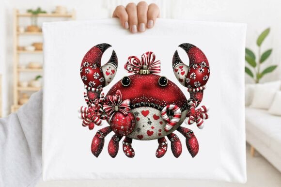 Christmas Crab Clipart: A Festive Illustration for Creative Sellers
