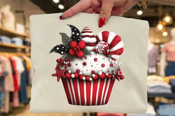 Christmas Cupcake Clipart PNG: A Festive Illustration for Content Creators