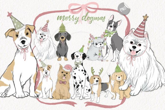 Christmas Dog Clipart, Hand Drawn PNG: A Publisher’s Review for Seasonal Illustrations