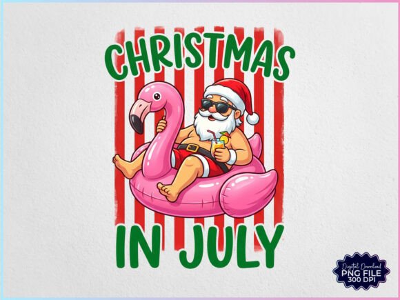 Christmas in July Santa Stripe PNG Review
