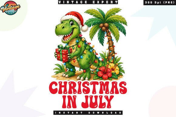 Christmas in July Summer Dinosaur PNG Review