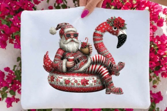 Christmas Santa Summer Vacation Clipart: A Versatile Illustration for Creative Campaigns