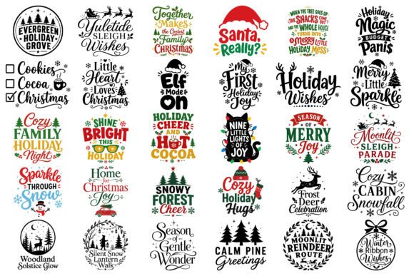 Christmas Typography Bundle PNG Clipart: A Designer’s Review for Modern Illustrations