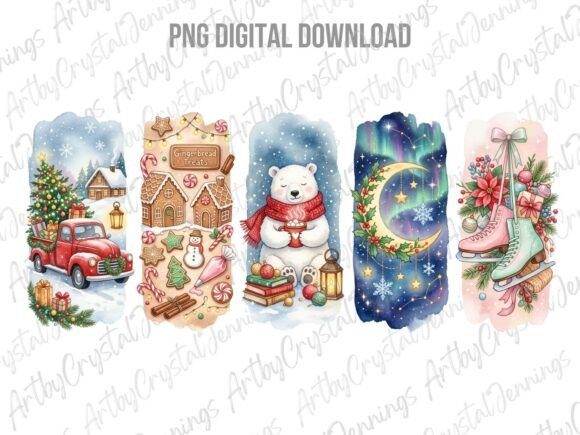 Christmas Watercolor Brushstroke PNG Review for Illustrations