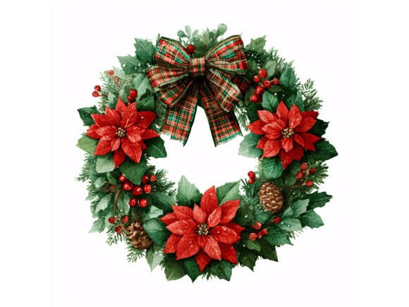 Christmas Wreath Floral Set: A Festive Graphic Design Asset for Local Branding