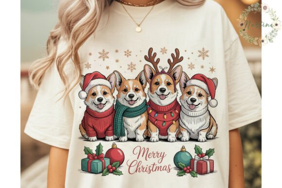 Cute Corgi Christmas Sublimation Design for Brand Illustrations