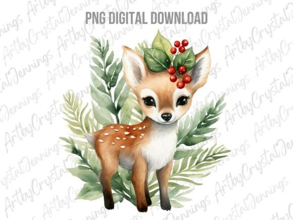 Cute Watercolor Christmas Reindeer PNG: A Versatile Illustration for Seasonal Content
