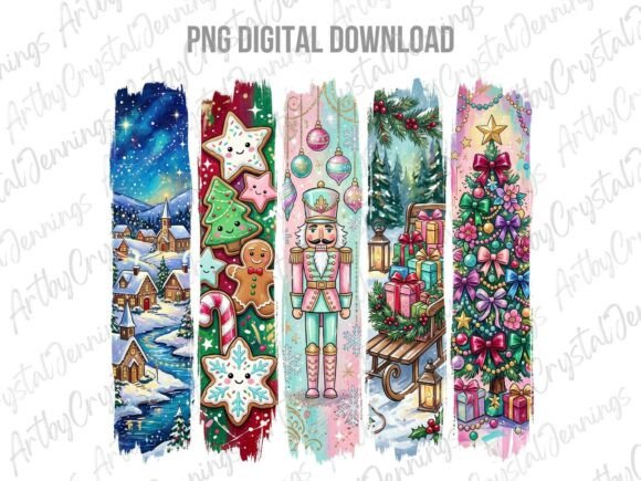 Festive Christmas Holiday Brushstroke Illustrations Review