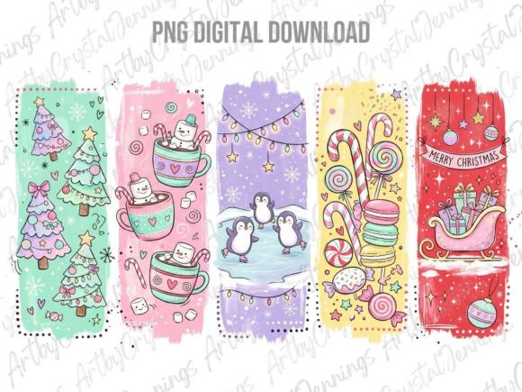 Merry Christmas Pastel Brushstroke PNG for Seasonal Illustrations