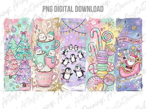 Pastel Christmas Holiday Brushstroke PNG: A Festive Graphic Design Asset for Local Businesses