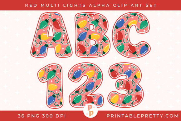 Red Christmas Lights Alphabet PNG Review