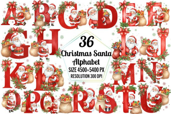Review: Christmas Santa Alphabet Sublimation Bun Illustrations for Branding