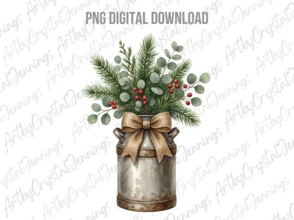 Rustic Christmas Milk Can Clipart PNG: A Designer’s Review for Brand Identity and Illustrations