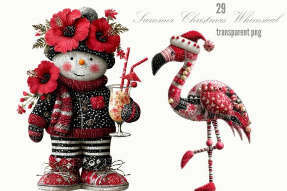 Summer Christmas Whimsical Clipart: A Playful Design Asset for Creative Projects