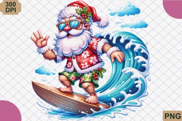 Surfing Santa Christmas PNG Review for Bloggers and Publishers