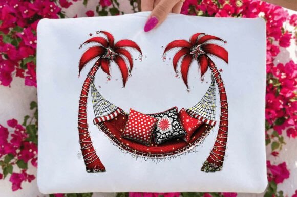 Tropical Christmas Hammock PNG Clipart for Vibrant Design Projects
