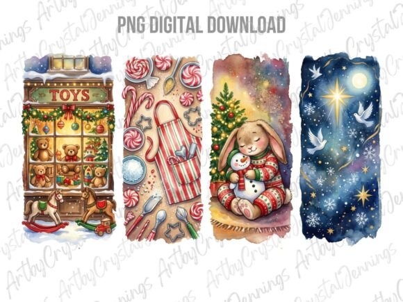 Vintage Christmas Brushstroke Scenes PNG: A Brand Designer’s Review for Illustrations