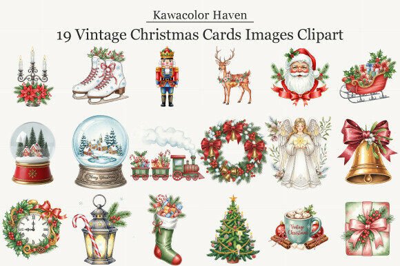 Vintage Christmas Cards Images Clipart Review