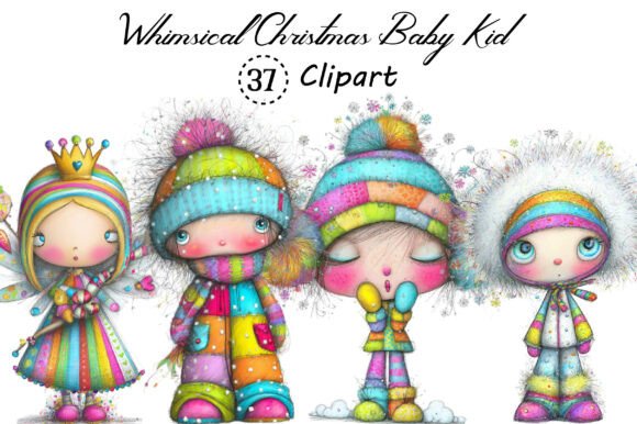 Whimsical Christmas Baby Kid Clipart Review