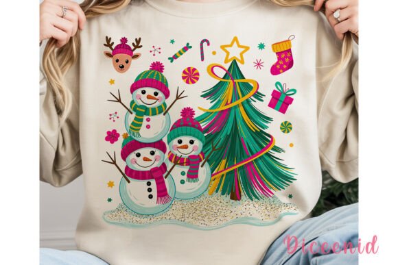 Whimsical Christmas Snowmen PNG Clipart for Illustrations